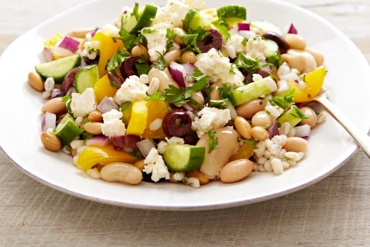 bean and barley greek salad