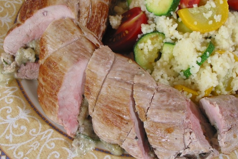 Blue Cheese Stuffed Pork Tenderloin with Maple Sauce Canadian Goodness