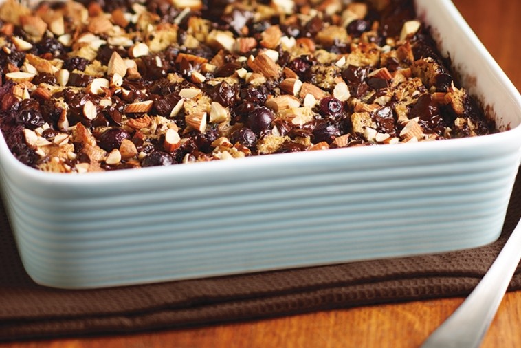 blueberry dark chocolate bread pudding