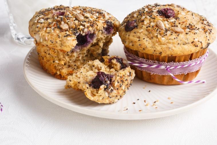 blueberry multi seed muffins