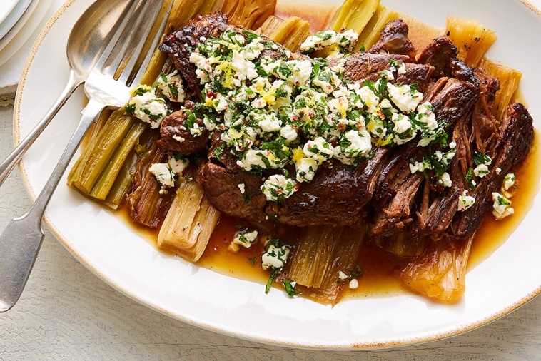 braised beef feta gremolata