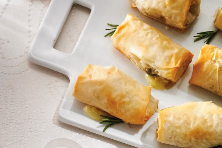 brie mushroom and rosemary pastries