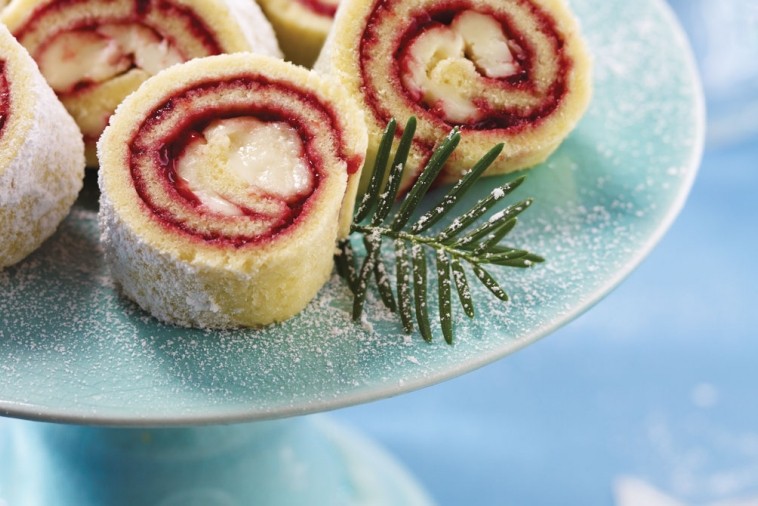 brie raspberry baby yule logs