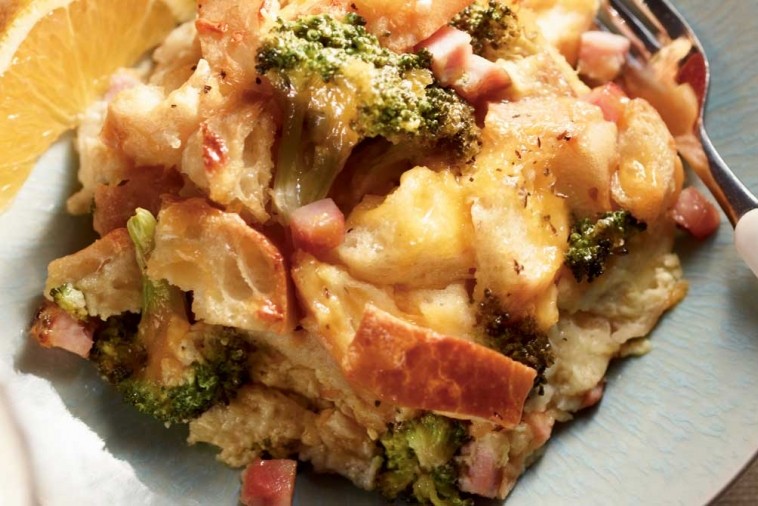 broccoli ham n cheddar strata