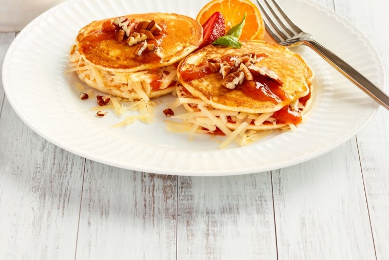 cheddar and jam pancake sandwich cheddar and jam pancake sandwich
