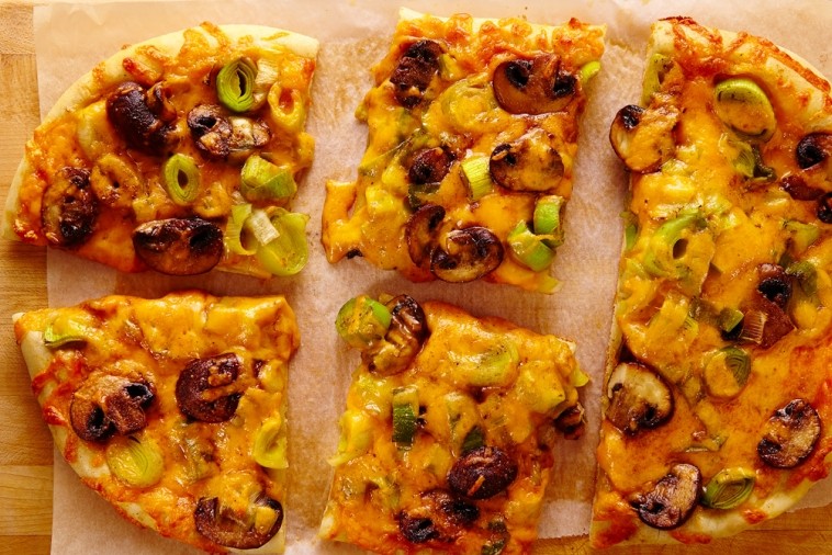 cheddar leek mushroom focaccia