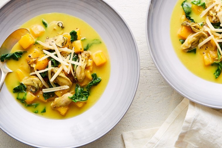 Cheesy curry oyster stew Canadian Goodness