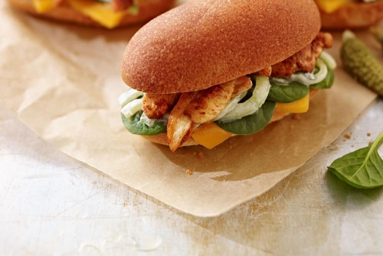 chicken and cheddar sliders with cucumber remoulade