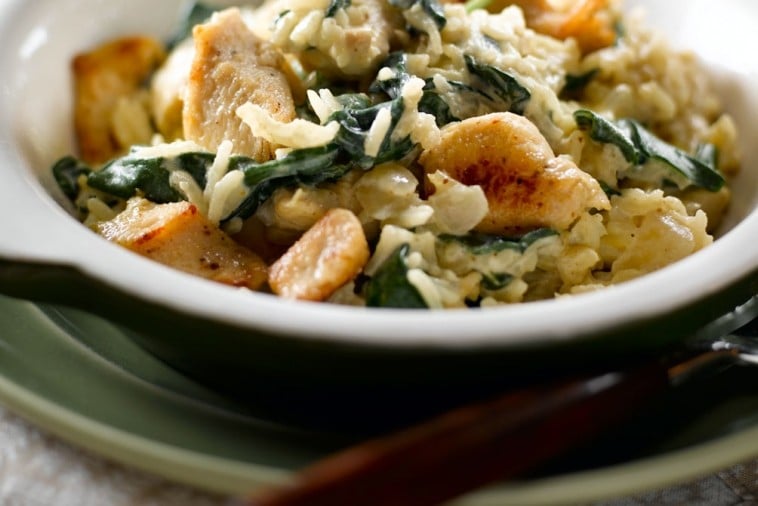 chicken and spinach rice pot chicken and spinach rice pot