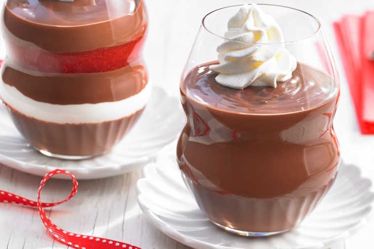 chocolate pudding with chantilly cream chocolate pudding with chantilly cream