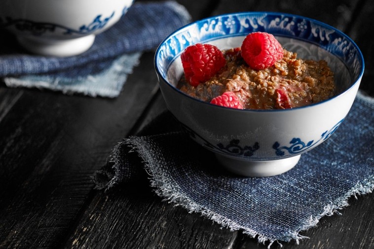 chocolate raspberry quinoa pudding