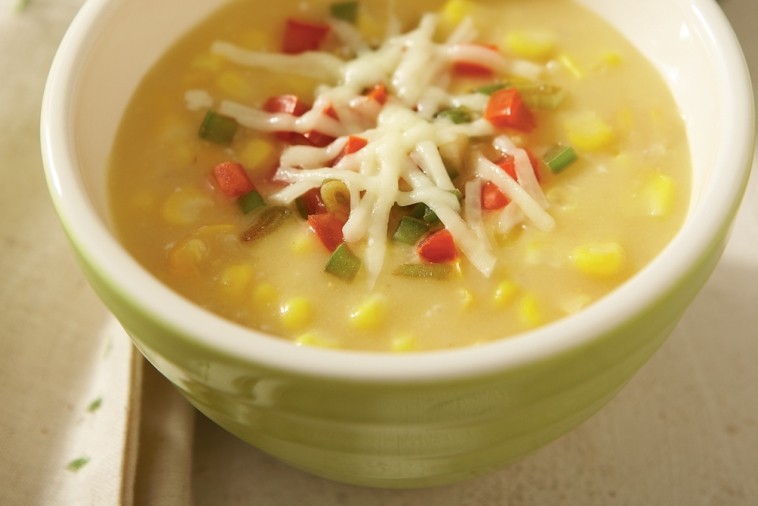 corn chowder with holiday salsa corn chowder with holiday salsa