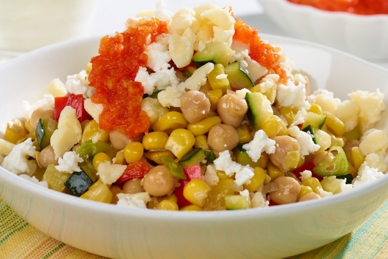 corn squash succotash with canadian cheese and bell pepper jam corn squash succotash with canadian cheese and bell pepper jam