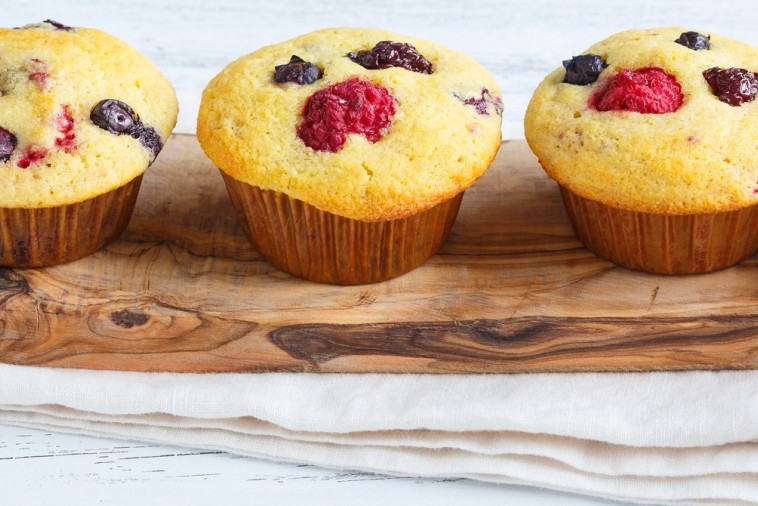 cornmeal bumbleberry muffins