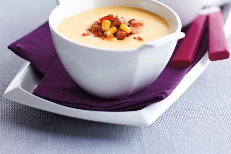 creamy corn and ham soup