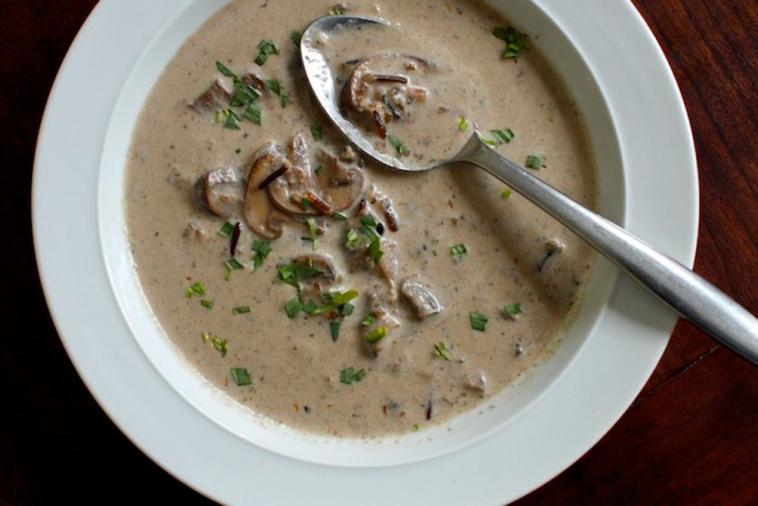 creamy wild rice cremini mushroom soup