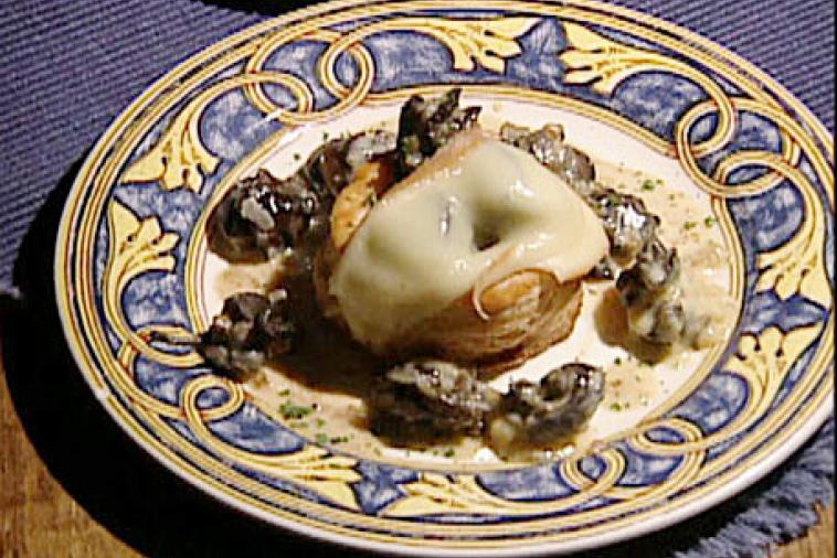escargots in flaky pastry shells with migneron cheese