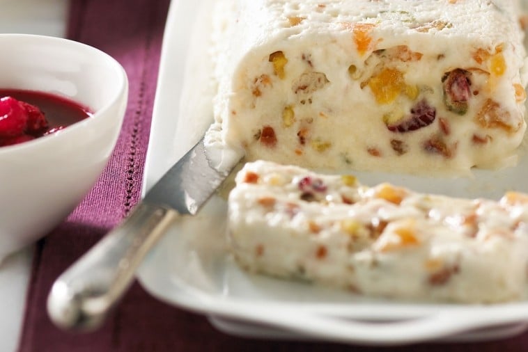 frozen nougat with dried fruit frozen nougat with dried fruit