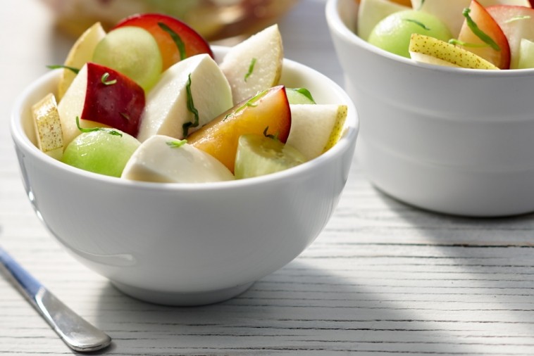 fruit salad with bocconcini and tarragon