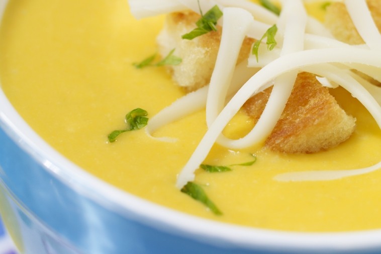 golden carrot soup with mozzarella golden carrot soup with mozzarella