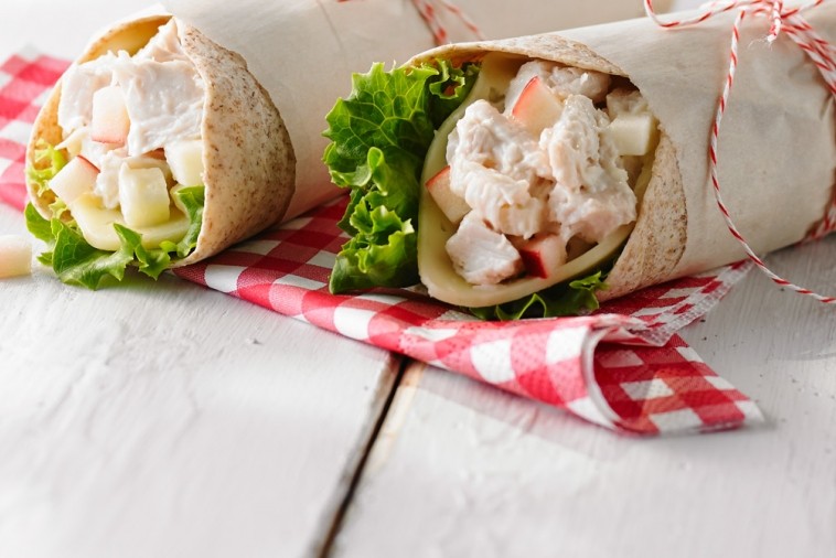 havarti chicken salad and apple wrap