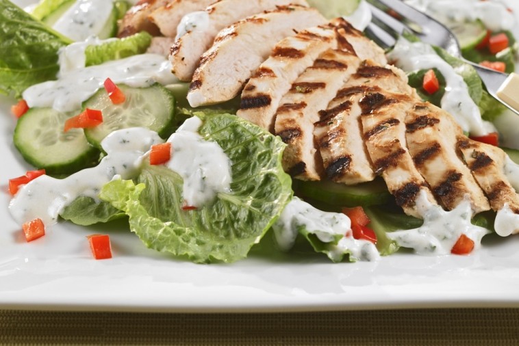 herb marinated grilled chicken salad