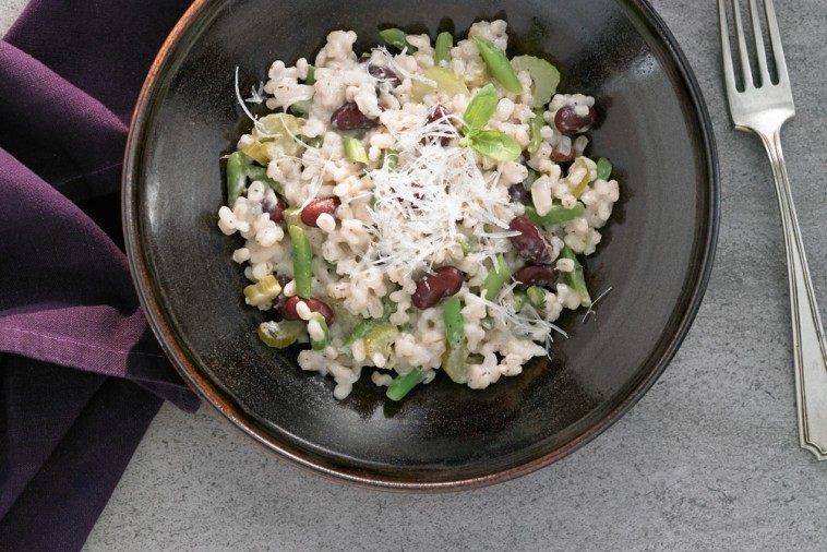 herbed barley bean risotto