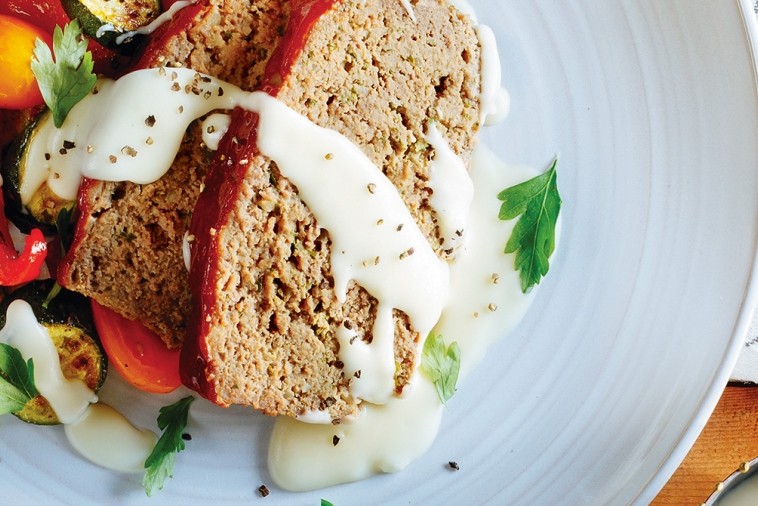 homestyle meatloaf with roasted vegetables cheese sauce homestyle meatloaf with roasted vegetables cheese sauce