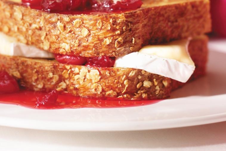 honey cranberry french toast with brie
