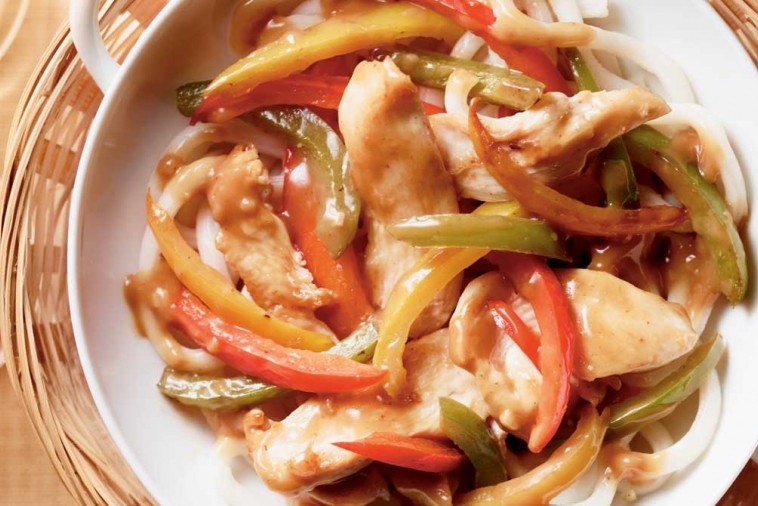 honey garlic chicken sweet pepper stir fry