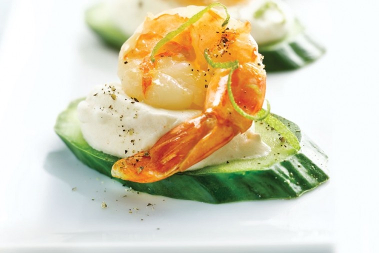 jumbo shrimp canapes with chili lime cream jumbo shrimp canapes with chili lime cream