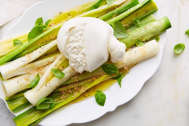 leeks vinaigrette burrata