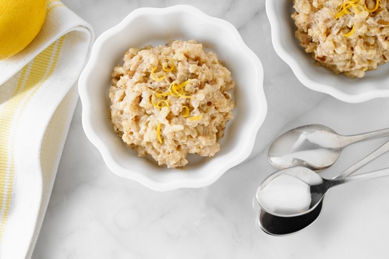 lemon date rice pudding