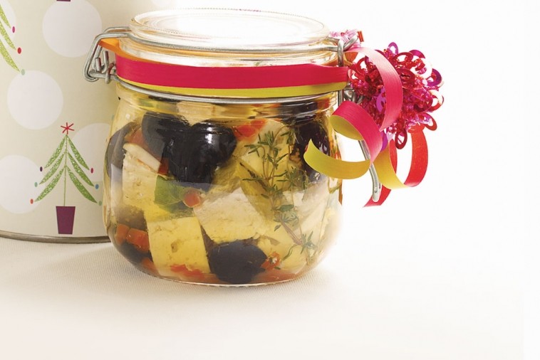 lemon marinated feta cheese and olives lemon marinated feta cheese and olives