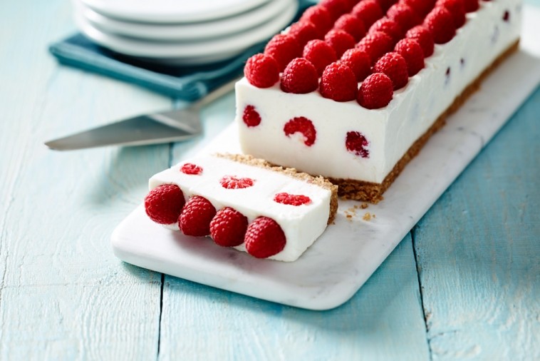 lemon yogurt cheese cake with raspberries lemon yogurt cheese cake with raspberries