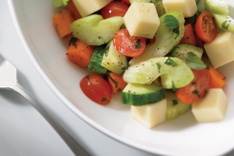 marinated vegetable salad with mozzarella and feta marinated vegetable salad with mozzarella and feta
