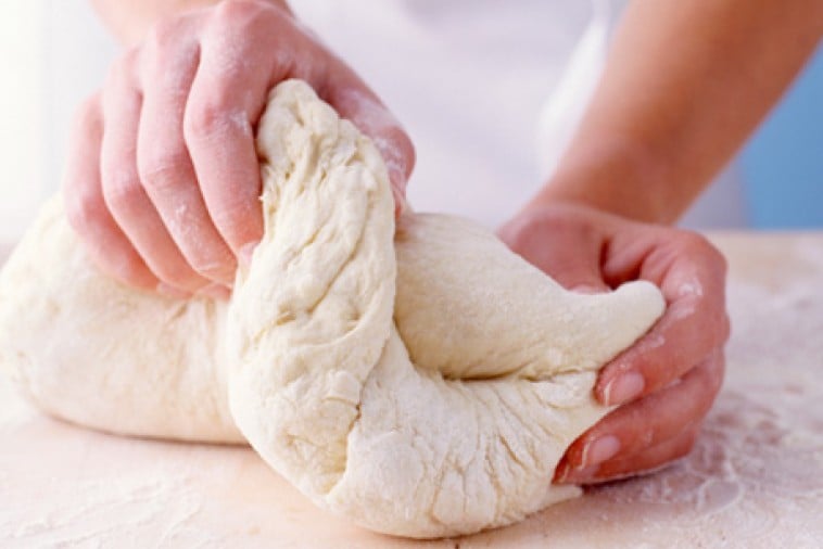 Homemade pizza dough with milk