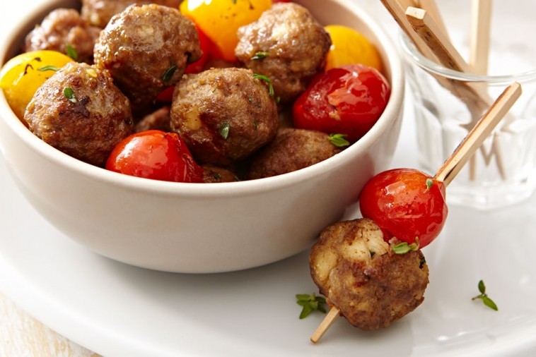 mini lamb meatballs with feta