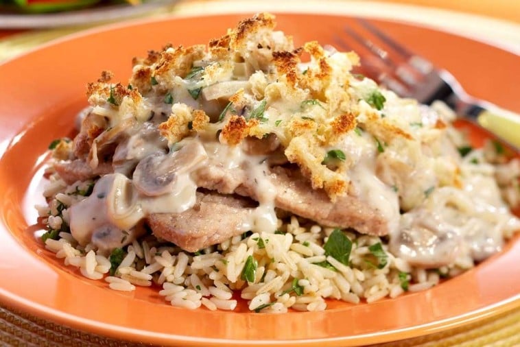 mushroom herb veal gratin