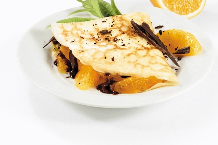 orange chocolate crepes