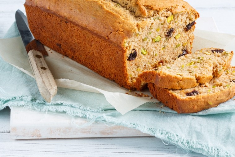 orange pistachio and dried cherry tea loaf