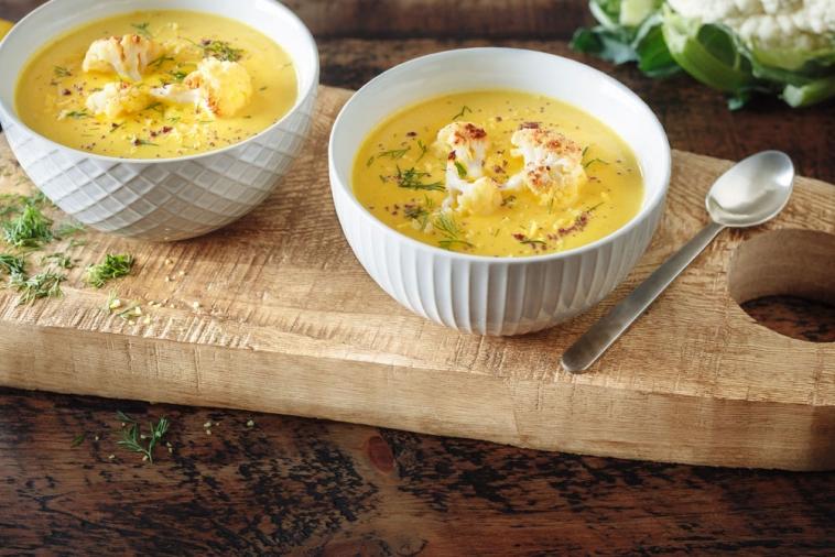 oven roasted cauliflower soup