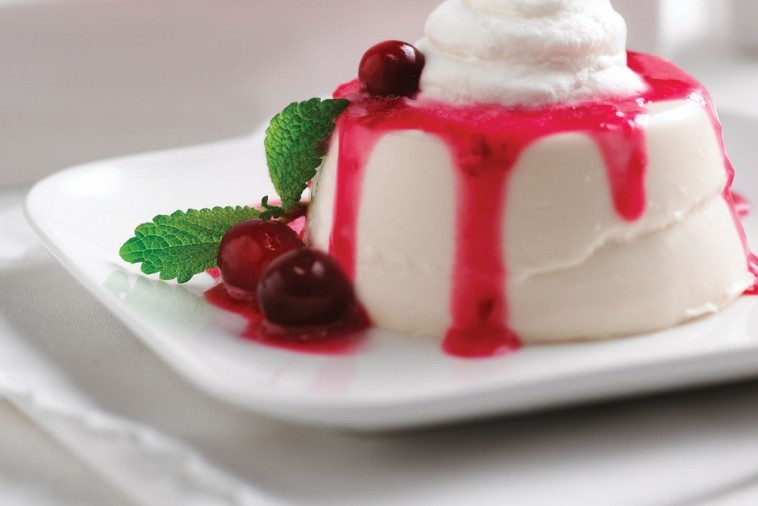 panna cotta with cranberry coulis panna cotta with cranberry coulis
