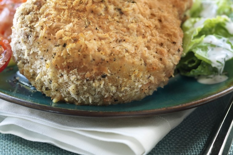 parmesan pork chops with ranch tossed romaine