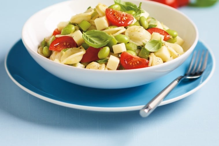 pasta and edamame salad