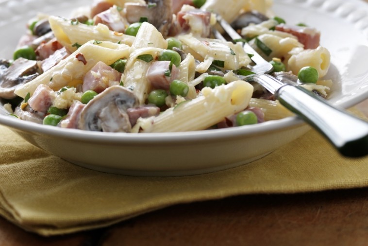penne with ham mushrooms and peas penne with ham mushrooms and peas