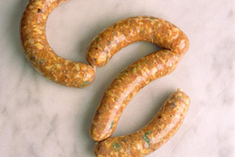 pork cheese and sun dried tomato sausages