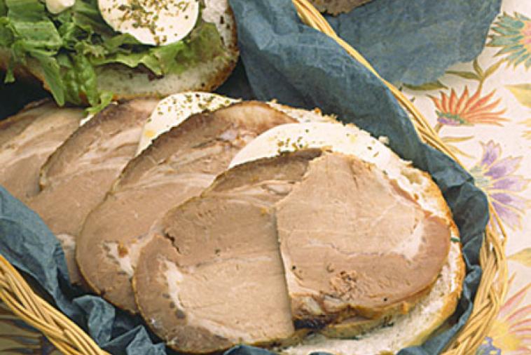 pork roast and bocconcini sandwiches