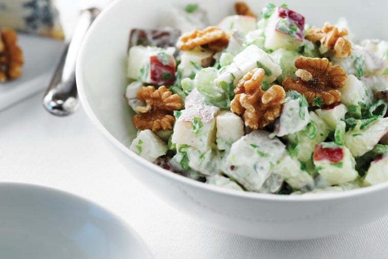 potato and apple salad with cream dressing