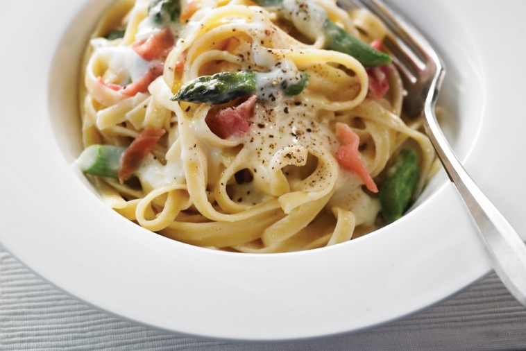 prosciutto and asparagus fettuccine